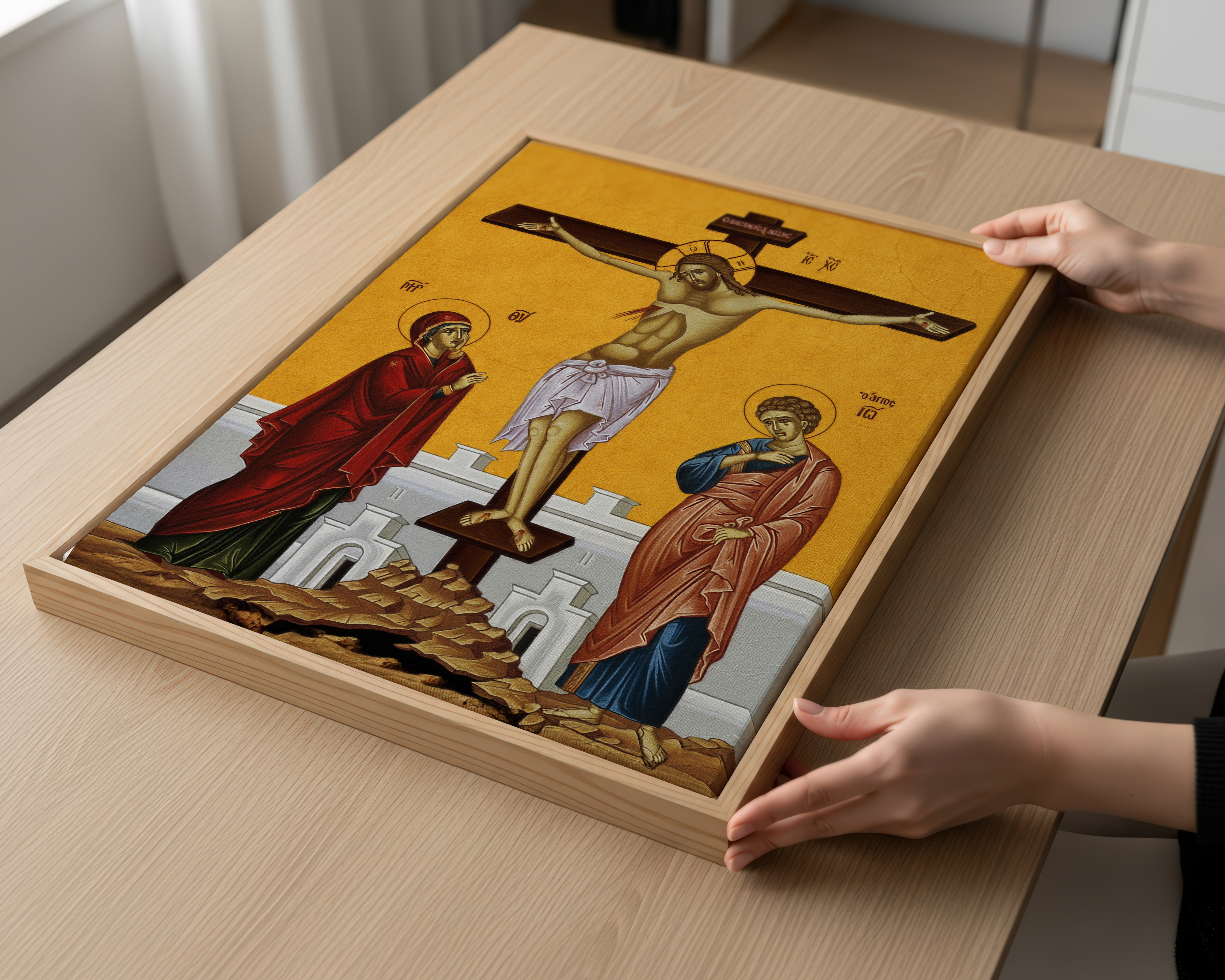 Crucifixion of Christ Orthodox Icon Print, Easter Gift, Holy Week Devotion Gift, Holygraceart