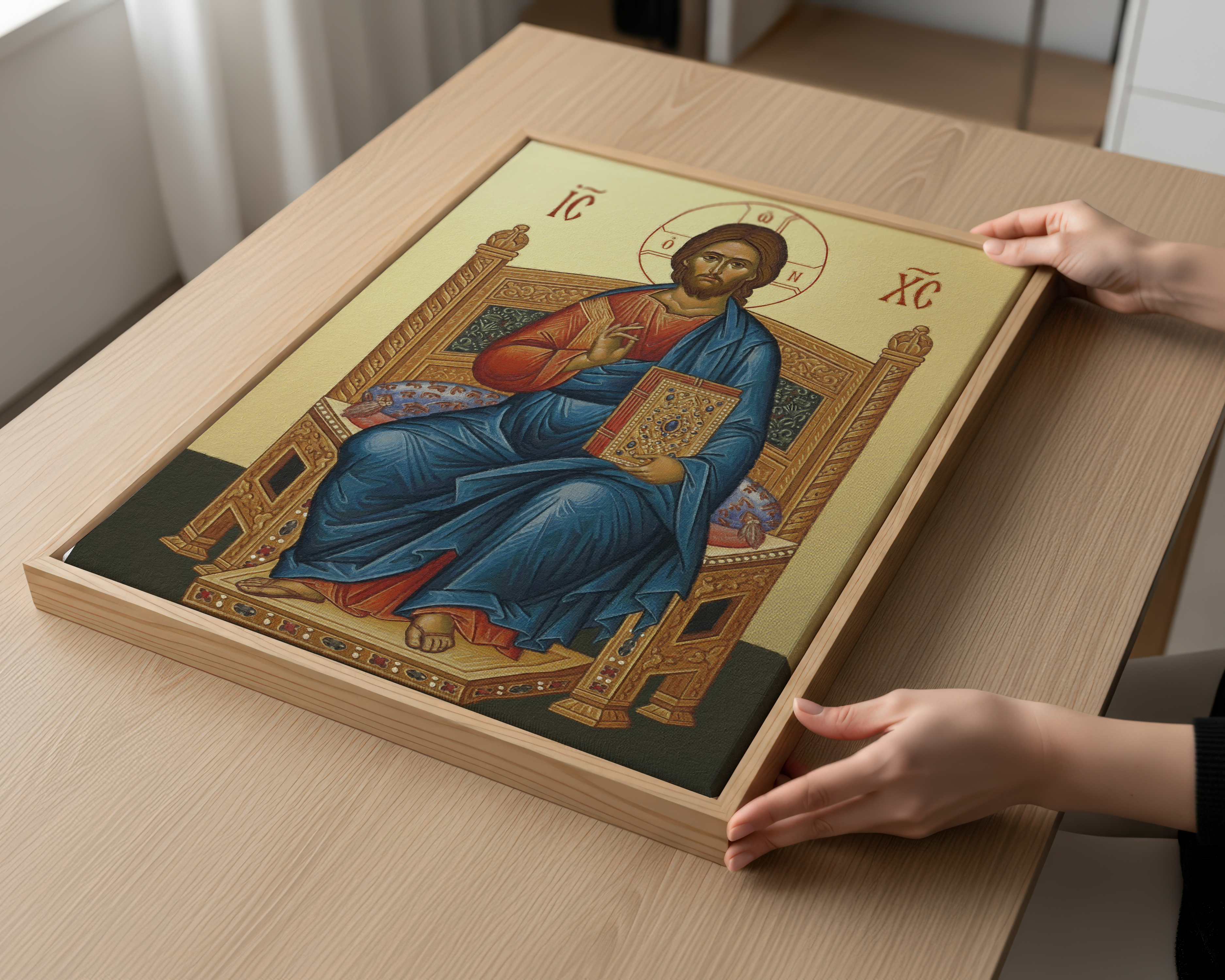 Christ Enthroned Orthodox Icon Print, Housewarming Gift, Sacred Home Decor, Holygraceart
