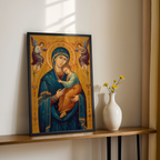Our Lady of Perpetual Help Orthodox Icon Wall Art, Mother of God Blessing Gift, Holygraceart