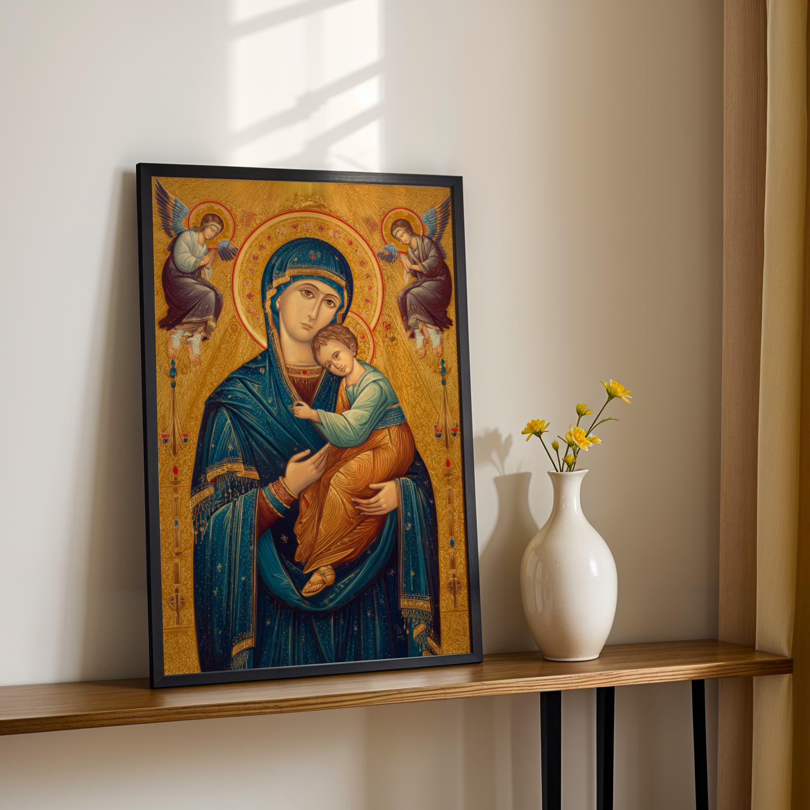 Our Lady of Perpetual Help Orthodox Icon Wall Art, Mother of God Blessing Gift, Holygraceart