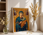 Our Lady of Perpetual Help Orthodox Icon Wall Art, Mother of God Blessing Gift, Holygraceart