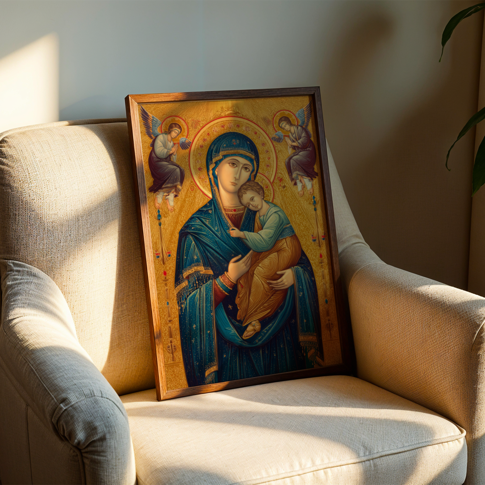Our Lady of Perpetual Help Orthodox Icon Wall Art, Mother of God Blessing Gift, Holygraceart