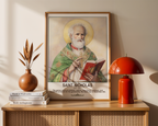 Saint Nicholas Catholic Wall Art Print, Bishop Saint Portrait Decor, Faith-Inspired Gift, Holygraceart H03