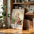 Saint Nicholas Catholic Wall Art Print, Bishop Saint Portrait Decor, Faith-Inspired Gift, Holygraceart H03