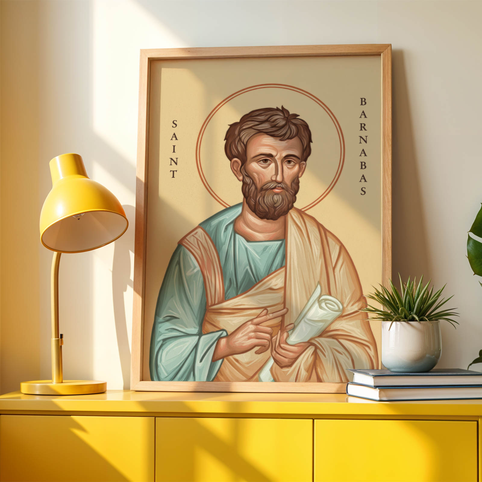Saint Barnabas the Apostle Icon Print, Christian Mission Gift, Holygraceart