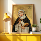Saint Catherine of Siena Icon Print, Mystic Faith Gift Byzantine Wall Art, Holygraceart
