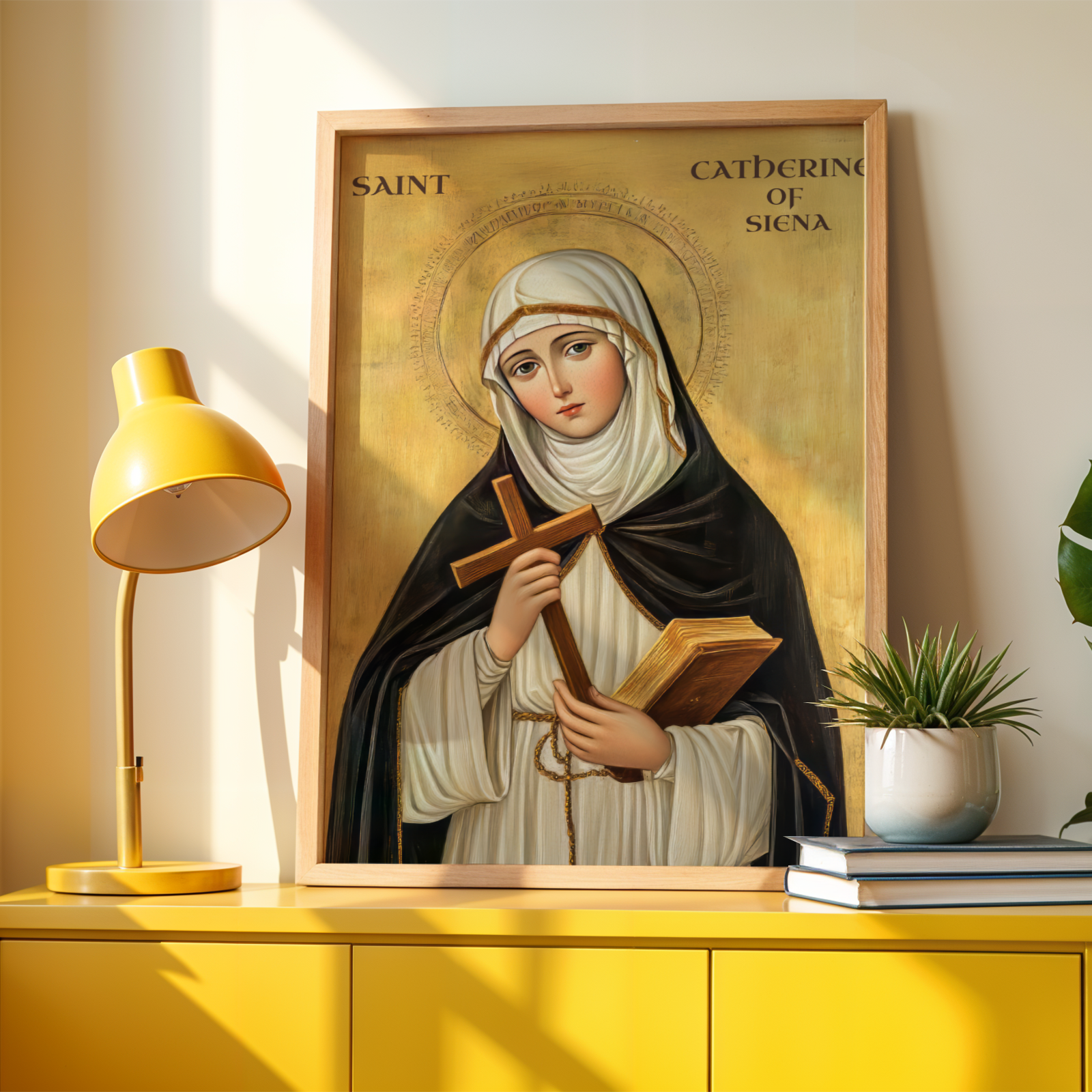 Saint Catherine of Siena Icon Print, Mystic Faith Gift Byzantine Wall Art, Holygraceart
