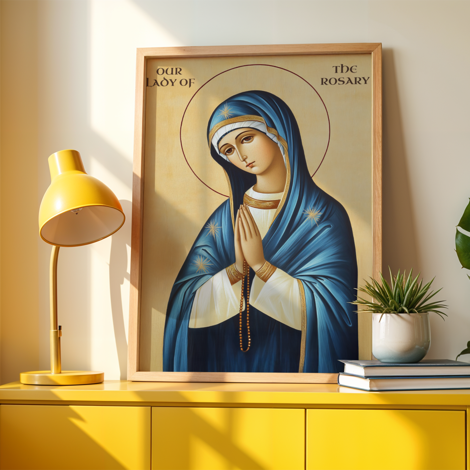 Our Lady of the Rosary Catholic Print, Family Gift, Peaceful Marian Home Blessing