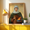 Saint Brigid of Ireland Icon Wall Art, Hearth Blessing Gift Orthodox Decor, Holygraceart