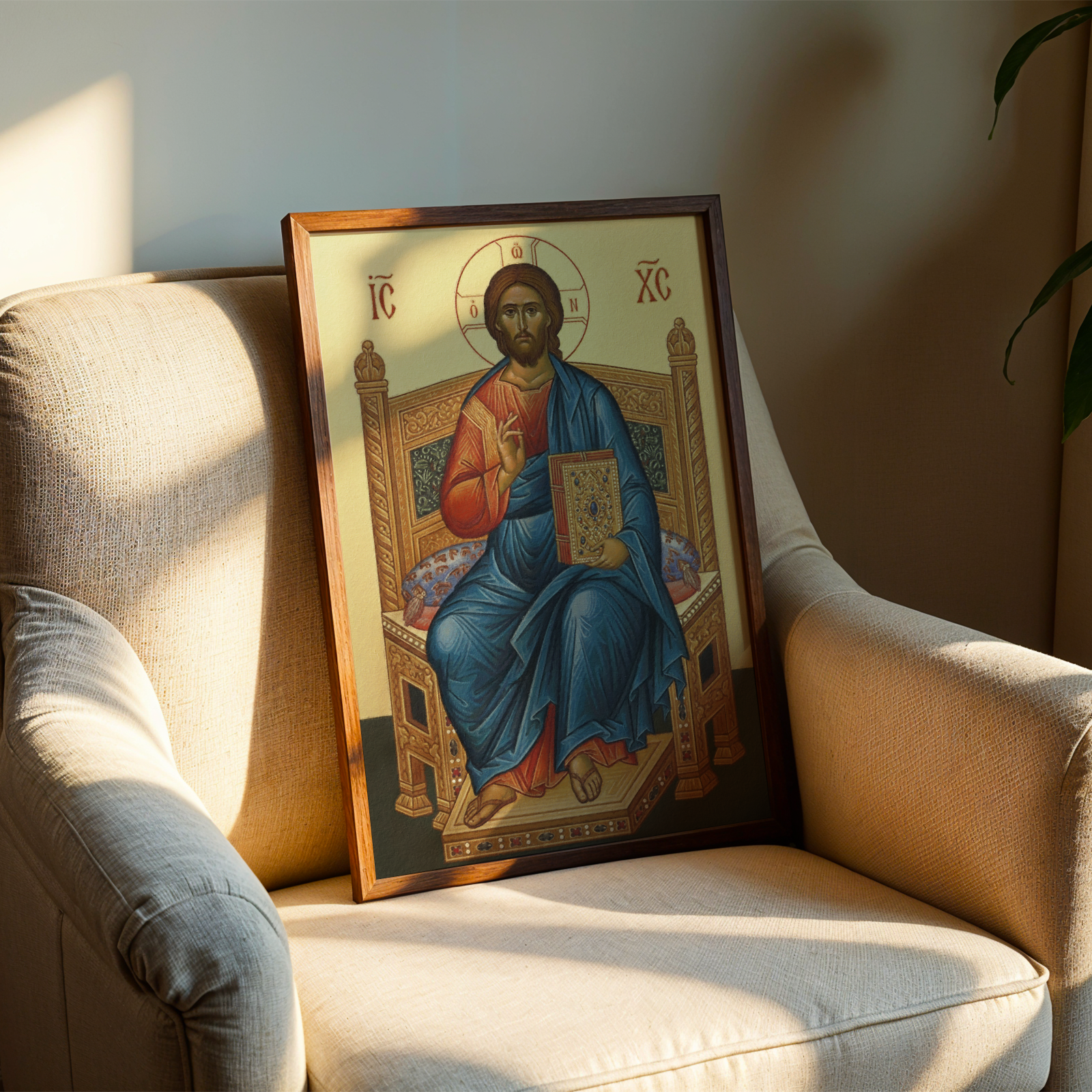 Christ Enthroned Orthodox Icon Print, Housewarming Gift, Sacred Home Decor, Holygraceart