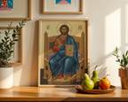 Christ Enthroned Orthodox Icon Print, Housewarming Gift, Sacred Home Decor, Holygraceart
