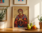 Our Lady of Sorrows Orthodox Icon Print, Sympathy & Comfort Gift, Marian Consolation Wall Art