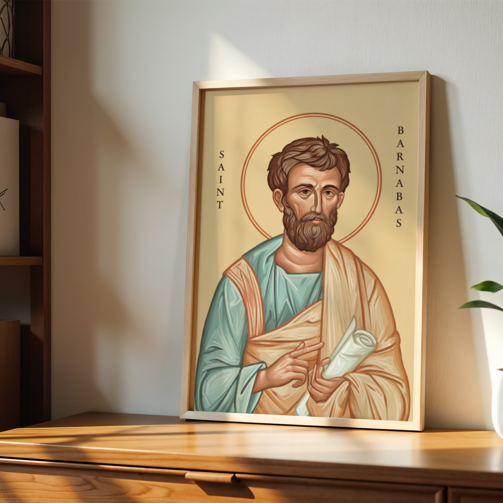 Saint Barnabas the Apostle Icon Print, Christian Mission Gift, Holygraceart