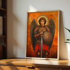 Saint Michael the Archangel Icon Print, Protection and Victory Gift, Holygraceart