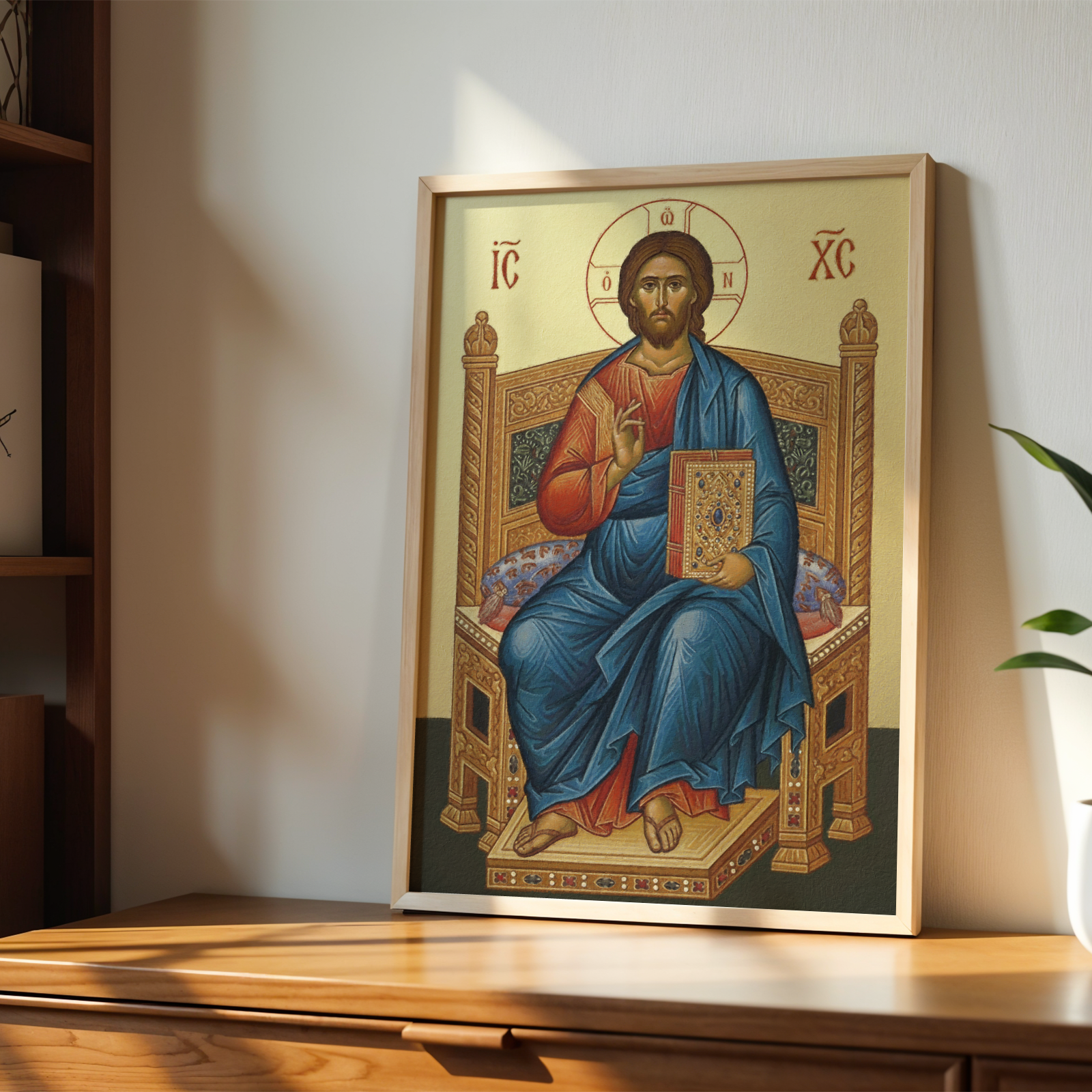 Christ Enthroned Orthodox Icon Print, Housewarming Gift, Sacred Home Decor, Holygraceart