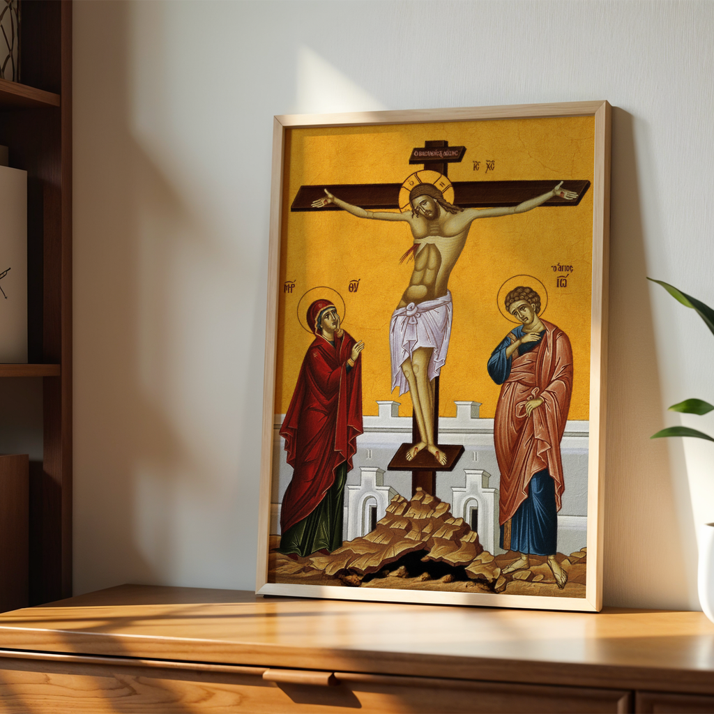 Crucifixion of Christ Orthodox Icon Print, Easter Gift, Holy Week Devotion Gift, Holygraceart