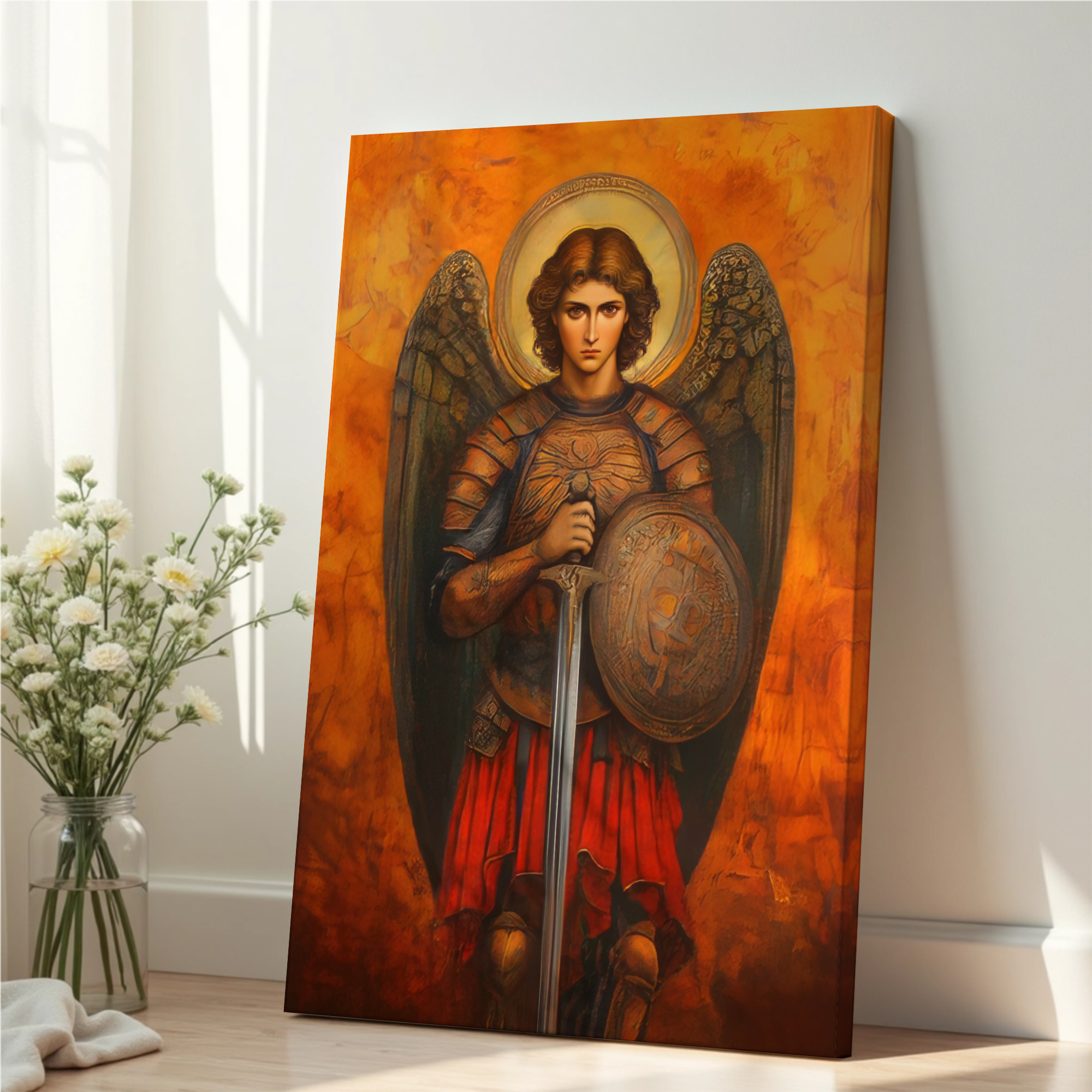 Saint Michael the Archangel Icon Print, Protection and Victory Gift, Holygraceart