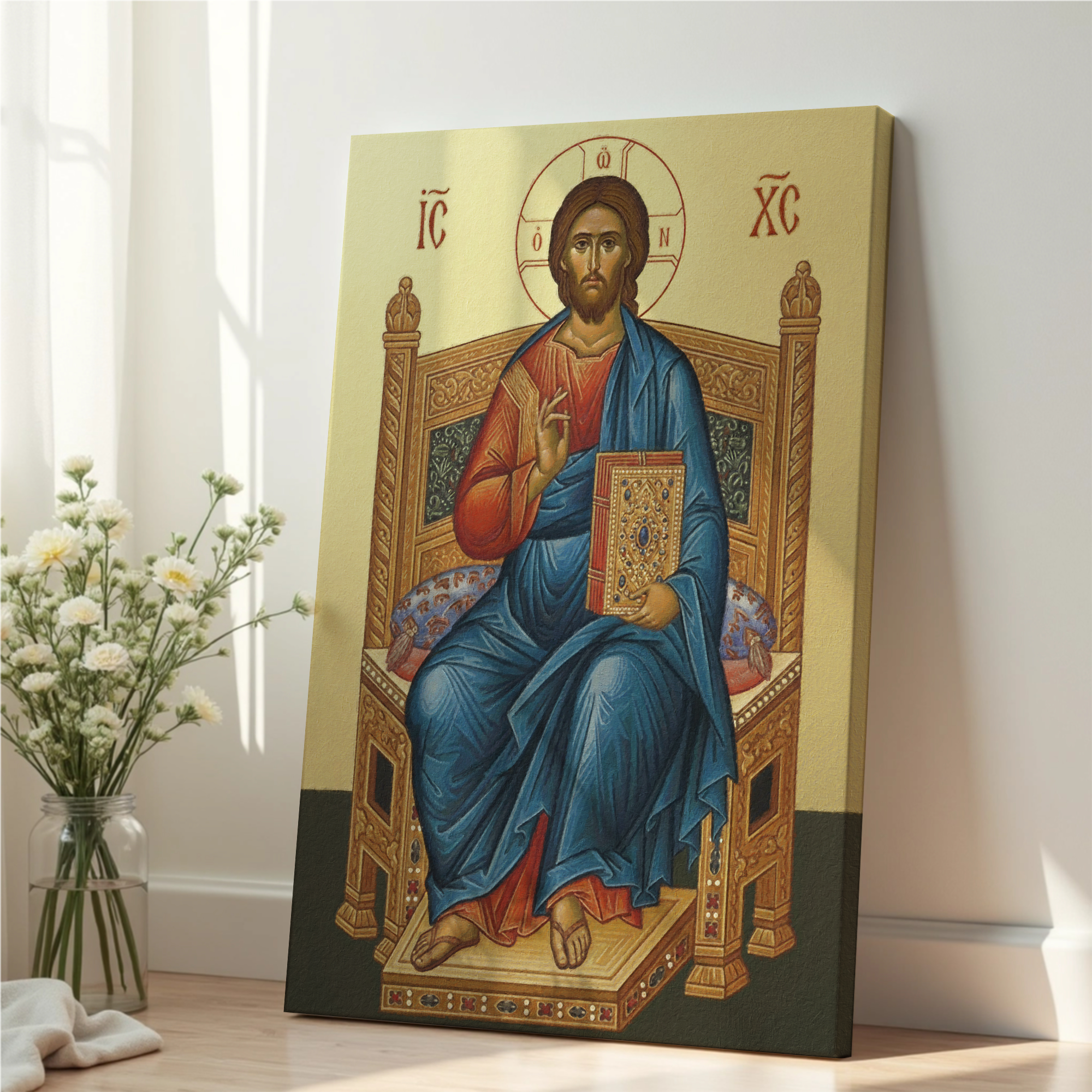 Christ Enthroned Orthodox Icon Print, Housewarming Gift, Sacred Home Decor, Holygraceart