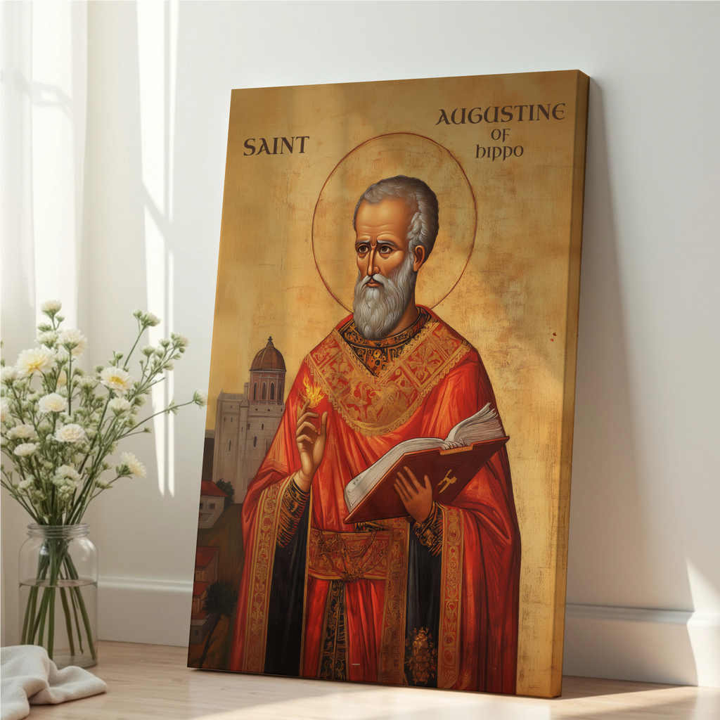 Saint Augustine of Hippo Icon Print, Doctor of the Church Gift Byzantine Home Altar