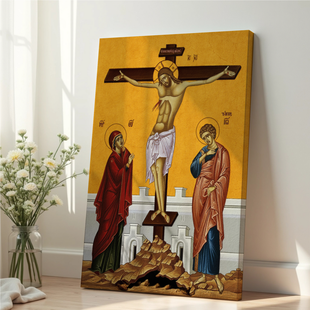 Crucifixion of Christ Orthodox Icon Print, Easter Gift, Holy Week Devotion Gift, Holygraceart