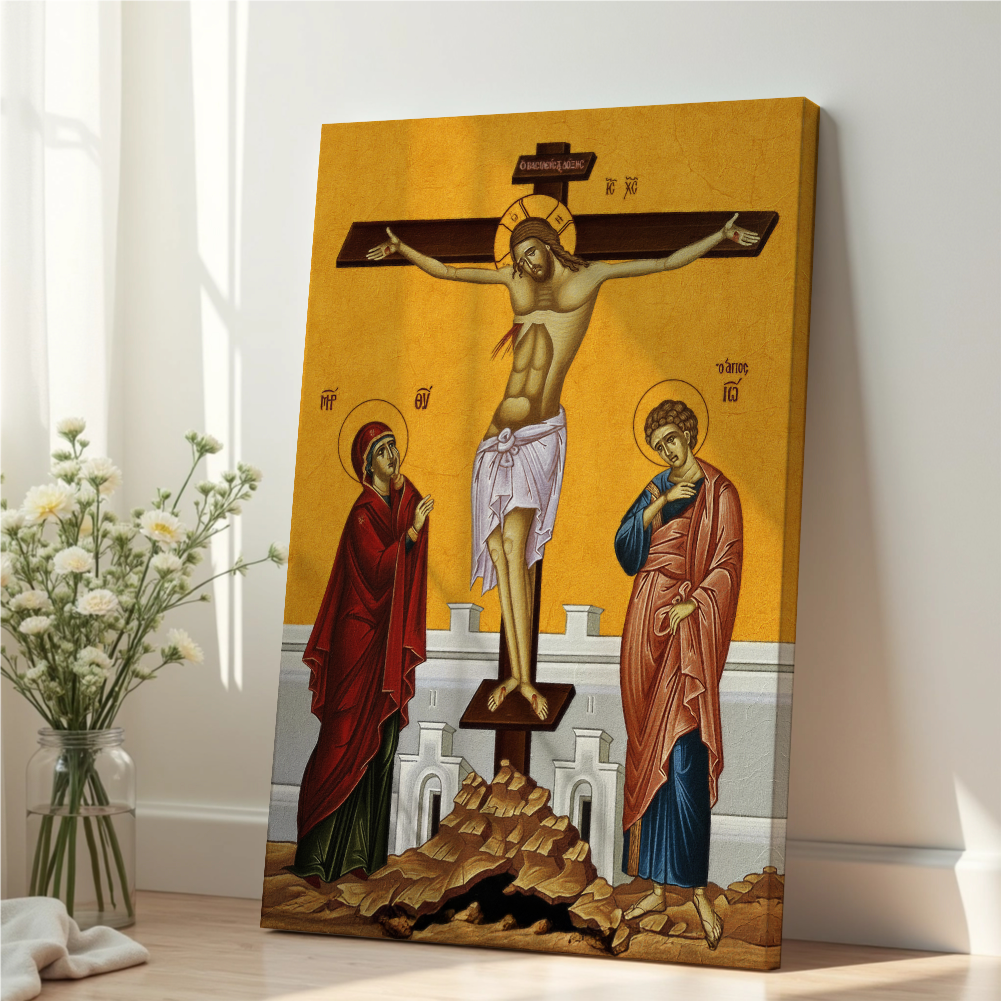 Crucifixion of Christ Orthodox Icon Print, Easter Gift, Holy Week Devotion Gift, Holygraceart