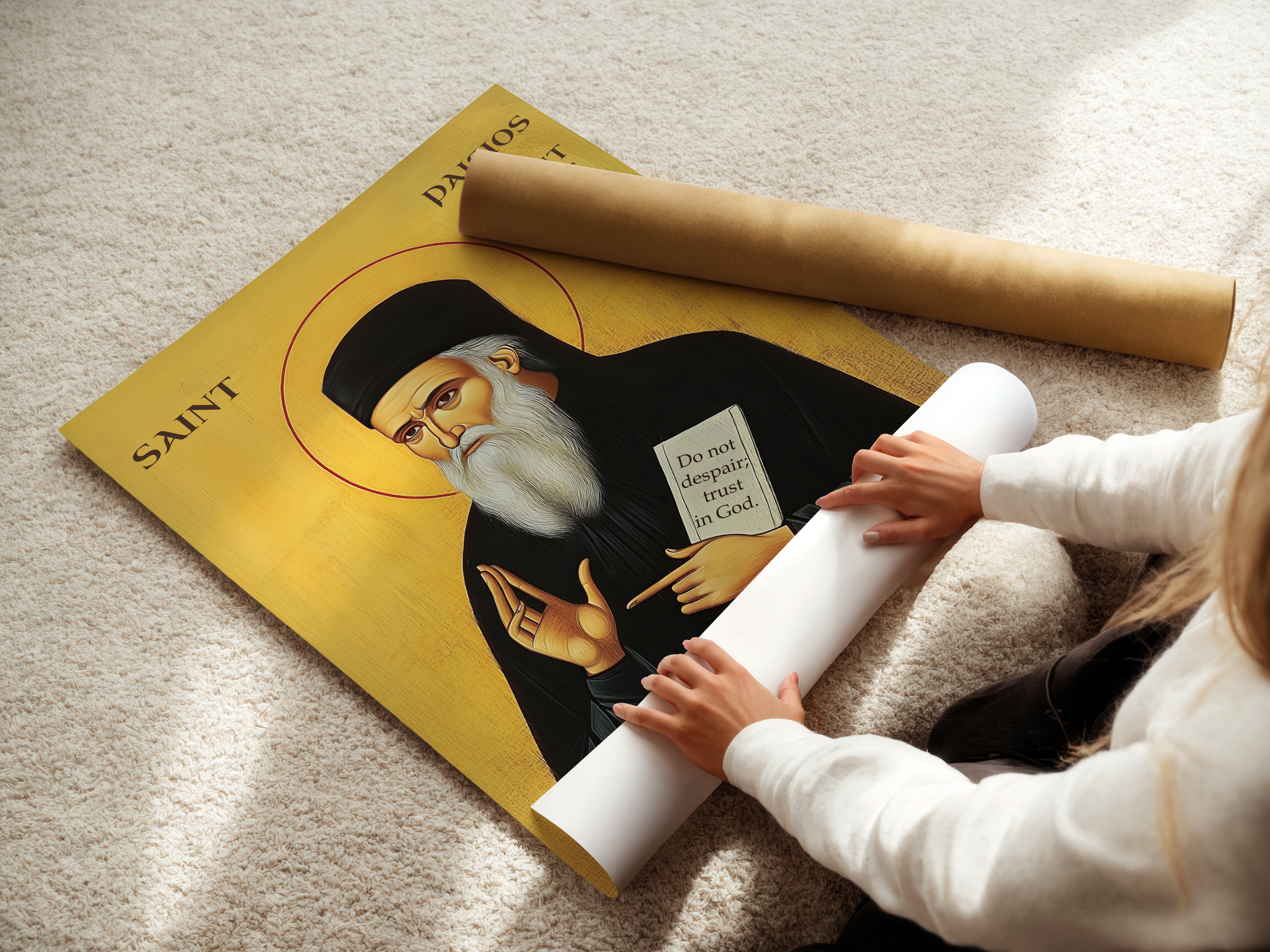 Saint Paisios of Mount Athos Icon Wall Art, Comfort and Hope Gift Orthodox Decor