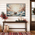 Jesus Calms the Storm Canvas | Christian Biblical Boat Painting