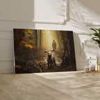 Lost Lamb Canvas Art: Jesus, Good Shepherd, Forest Light