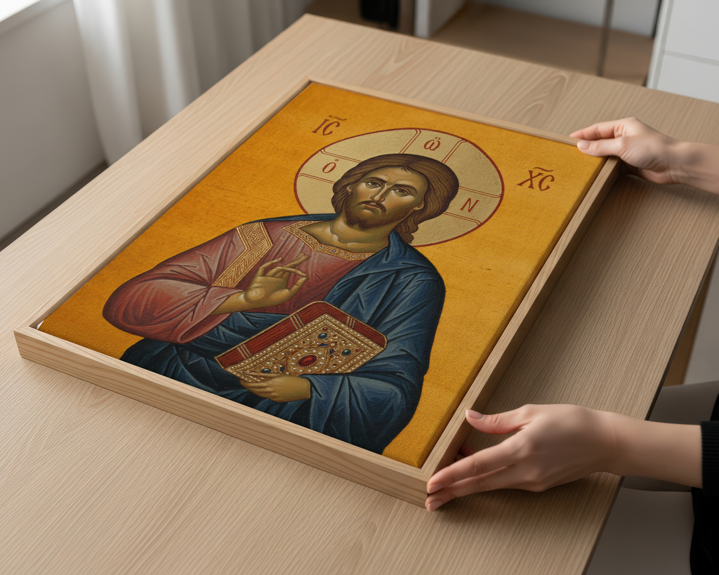 Christ Pantocrator Orthodox Icon Wall Art, Baptism & Confirmation Gift, Holygraceart