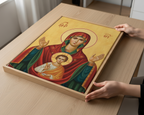 Our Lady of the Sign Orthodox Icon Wall Art, Family Blessing Gift, Holygraceart