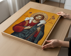 Jesus the Good Shepherd Orthodox Icon Print, Byzantine Devotional Gift, Holygraceart