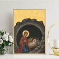 Nativity Orthodox Icon Print, Christmas Gift, New Baby Gift, Sacred Home Decor