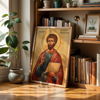 Saint Justin Martyr Icon Wall Art, Christian Truth Gift Orthodox, Holygraceart