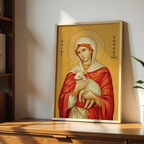 Saint Agnes of Rome Icon Print, Young Faith Gift Orthodox Art, Holygraceart