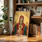 Our Lady of the Sign Orthodox Icon Wall Art, Family Blessing Gift, Holygraceart