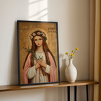Saint Philomena Icon Wall Art, Purity and Hope Gift for Christian Women, Holygraceart