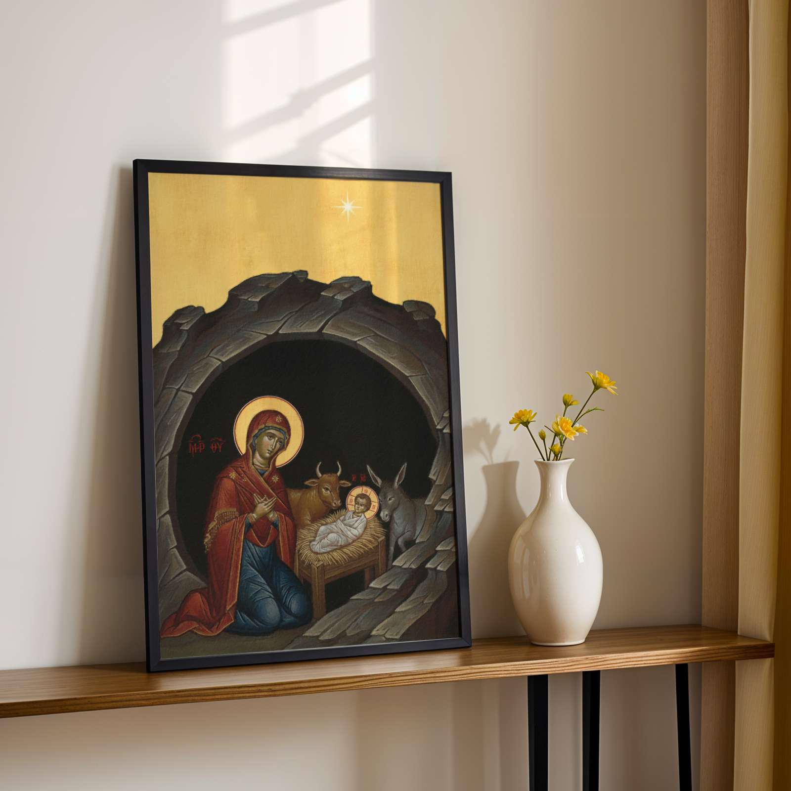 Nativity Orthodox Icon Print, Christmas Gift, New Baby Gift, Sacred Home Decor