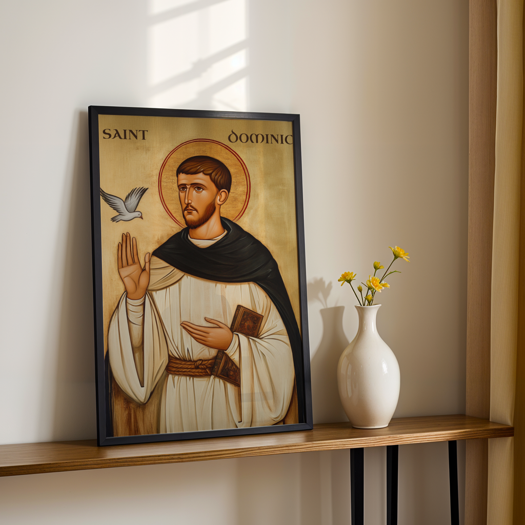 Saint Dominic Icon Print, Preacher Gift Orthodox Wall Art, Holygraceart