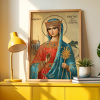 Saint Irene the Great Martyr Icon Wall Art, Courage and Martyrdom Gift Orthodox Decor