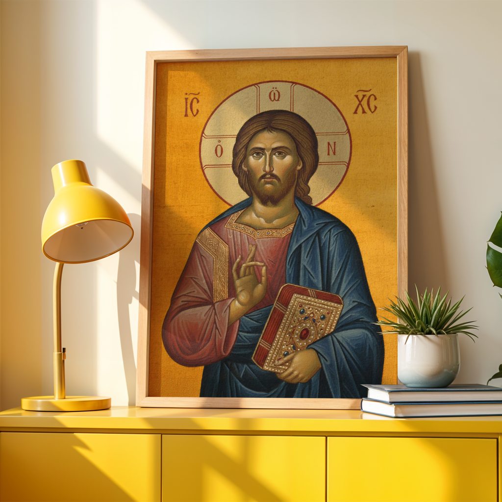 Christ Pantocrator Orthodox Icon Wall Art, Baptism & Confirmation Gift, Holygraceart