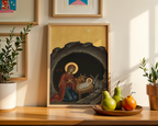 Nativity Orthodox Icon Print, Christmas Gift, New Baby Gift, Sacred Home Decor
