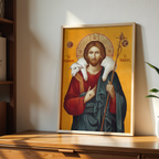 Jesus the Good Shepherd Orthodox Icon Print, Byzantine Devotional Gift, Holygraceart