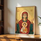 Our Lady of the Sign Orthodox Icon Wall Art, Family Blessing Gift, Holygraceart