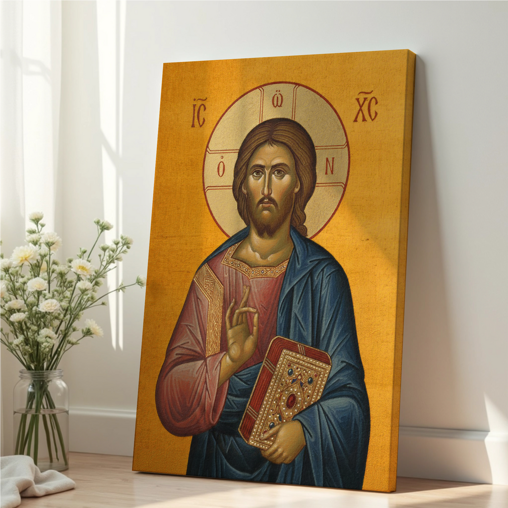 Christ Pantocrator Orthodox Icon Wall Art, Baptism & Confirmation Gift, Holygraceart