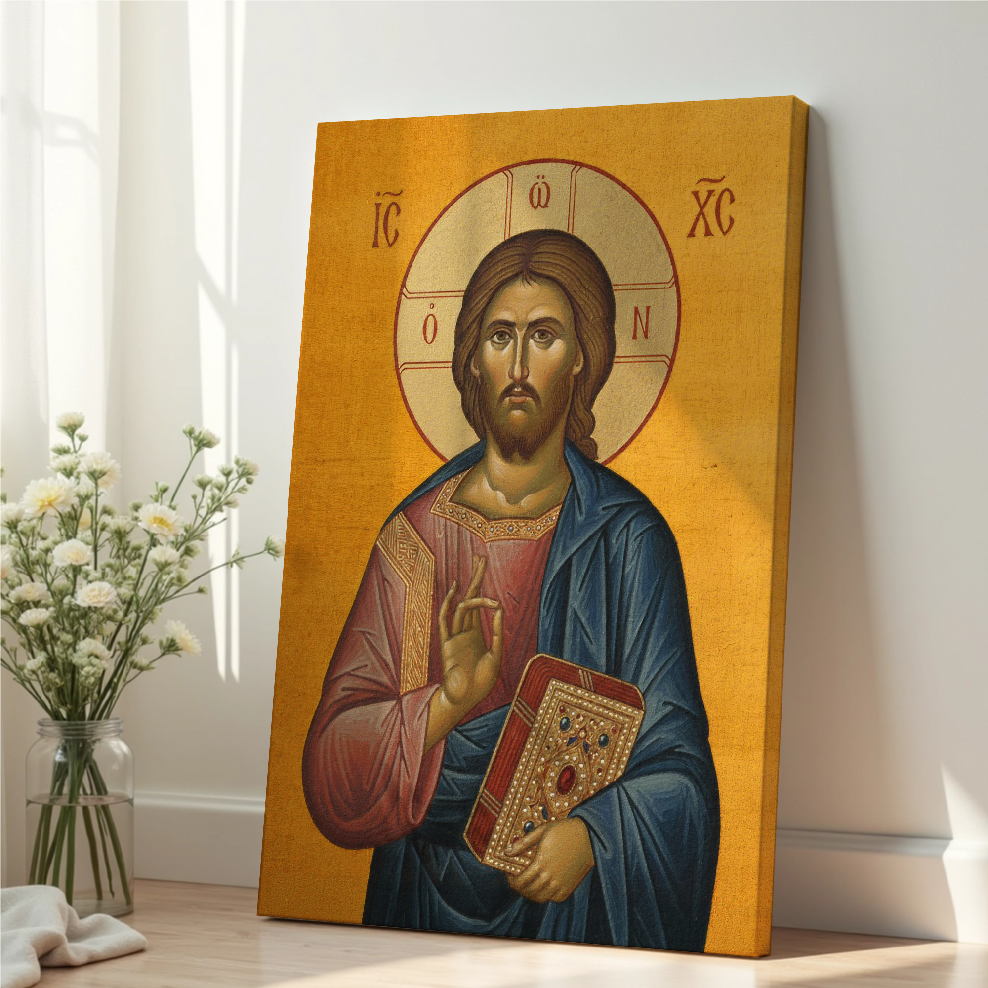 Christ Pantocrator Orthodox Icon Wall Art, Baptism & Confirmation Gift, Holygraceart