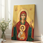 Our Lady of the Sign Orthodox Icon Wall Art, Family Blessing Gift, Holygraceart