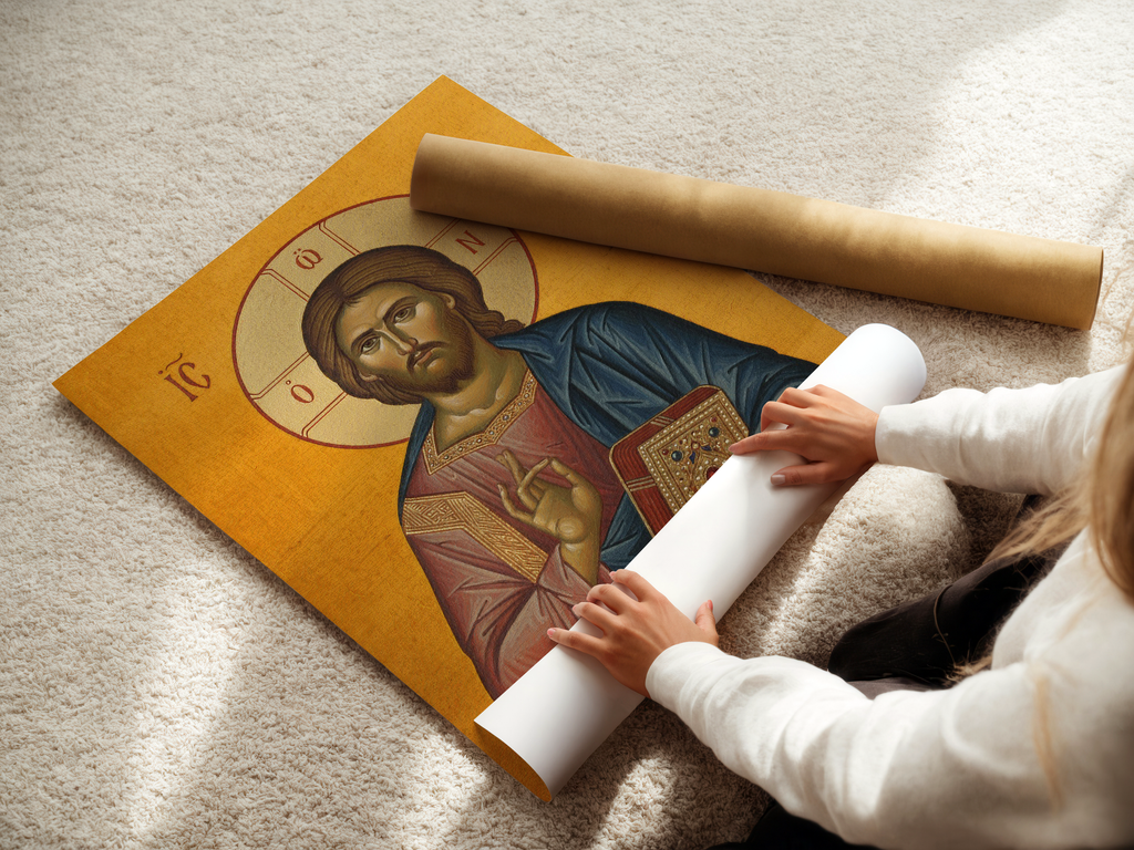Christ Pantocrator Orthodox Icon Wall Art, Baptism & Confirmation Gift, Holygraceart
