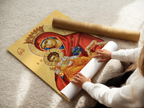 Mother of God Queen of Heaven Orthodox Icon Print, Marian Home Blessing