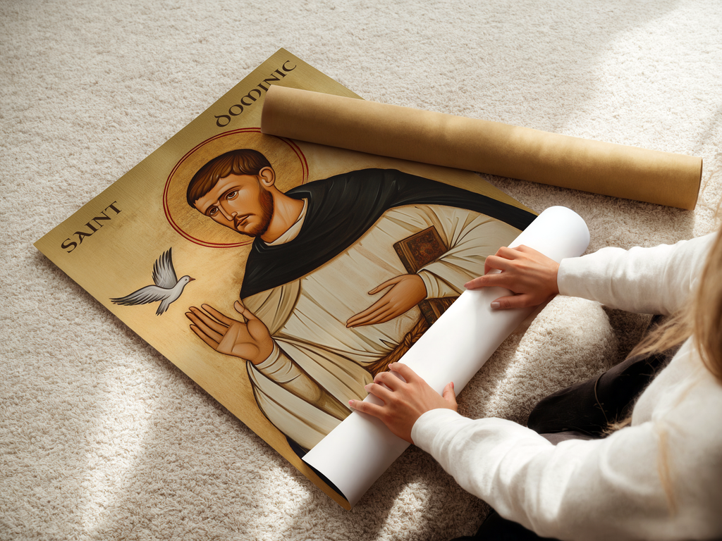 Saint Dominic Icon Print, Preacher Gift Orthodox Wall Art, Holygraceart