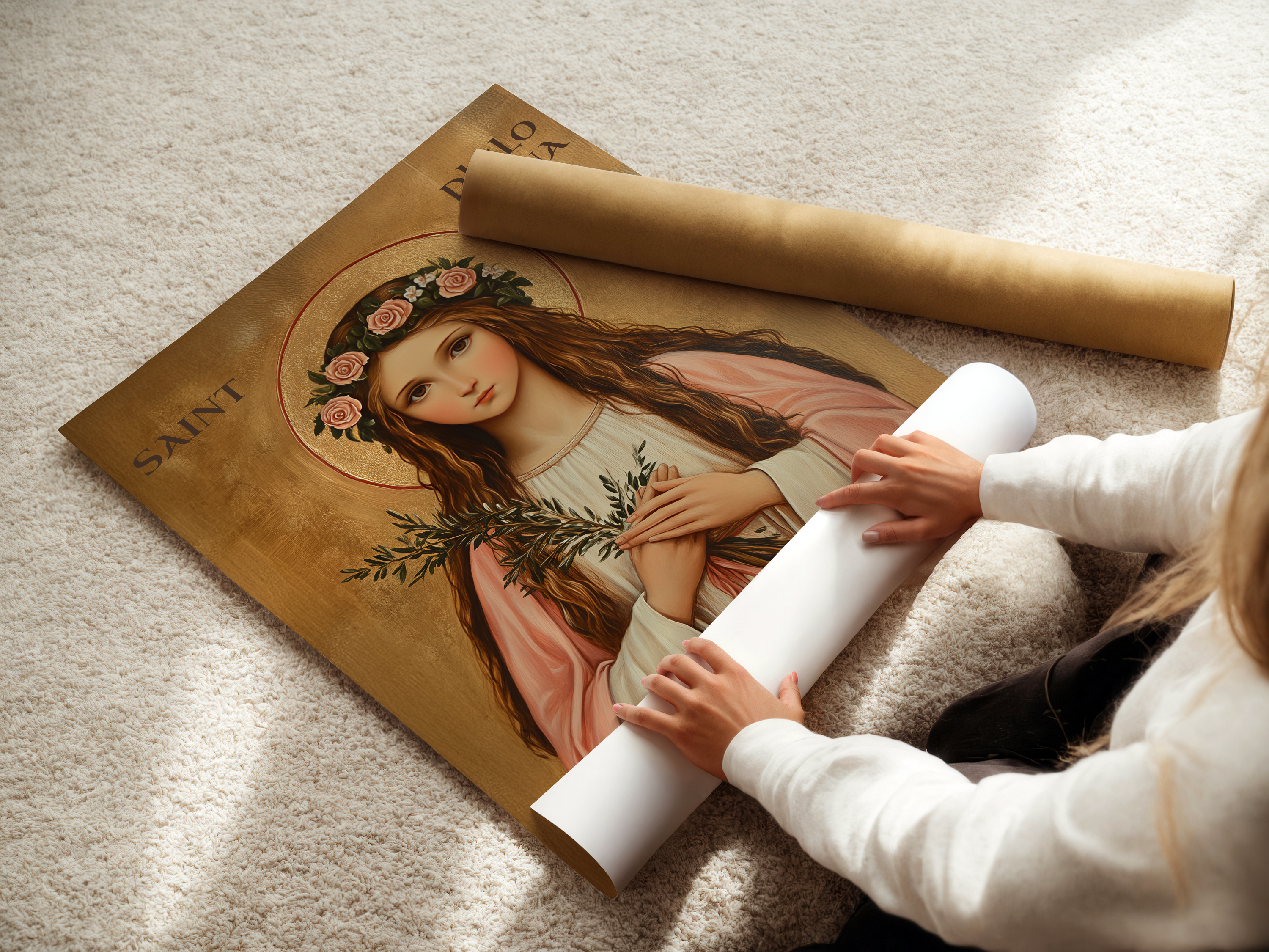 Saint Philomena Icon Wall Art, Purity and Hope Gift for Christian Women, Holygraceart